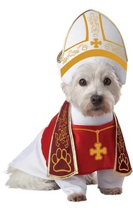 VESTIDO ELEGANTE DE HALLOWEEN HOLY HOUND PRIEST PAPE PONTIF PERRO GATO MASCOTA - Imagen 1 de 2