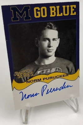 TK Legacy NORM PURUCKER AUTO Card M GO BLUE Card MGB116 1938 MICHIGAN WOLVERINES - Image 1 of 4