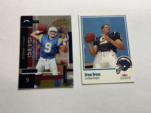 DREW BREES FOOTBALL CARDS — SAN DIEGO CHARGERS - LOOK!! - VG CONDITION!!! - Picture 1 of 4