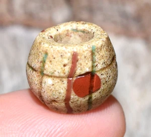 Antiguo Akoso Blanco Africano Polvo Vidrio Ojo Comercio Cuentas Rojo Verde Corazón Inserciones - Imagen 1 de 8