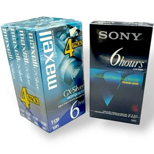 Maxell Sony 5er Set VHS Kassetten Leermedien versiegelt *Neu* - Bild 1 von 3