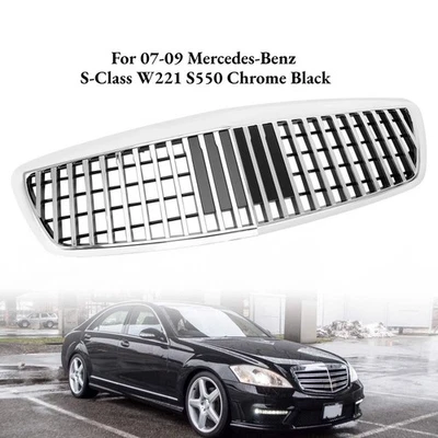 Решетка для 2007-09 Mercedes-Benz S-класса W221 S550 S63 S450 хромированная черная - Изображение 1 из 4