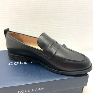 Cole Haan Women Stassi Penny Loafers Black Leather SZ 10 New in Box - Picture 1 of 9