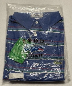Vintage Lacoste Blau Poloshirt Herren Medium Izod Alligator USA 80er Neu NOS - Bild 1 von 8