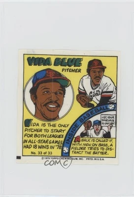 1979 Topps MLB Bubble Gum Player Portraits Vida Blue #33 - Image 1 of 2