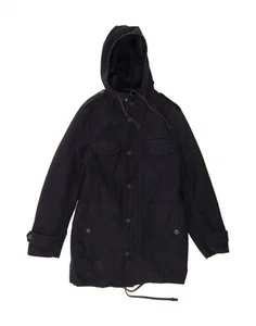 BRANDIT Mens Hooded Parka Jacket UK 36 Small Navy Blue Polyester DJ00 - Picture 1 of 5