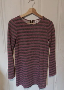 Alya Womens Size S Striped Knit Zippered Back Tunic Dress Long Sleeve - Picture 1 of 5