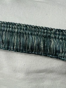 10 yards BRUSH FRINGE 1.5" - Blue Green Teal - Upholstery Pillow Fabric Trim - Picture 1 of 5