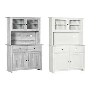 HOMCOM 63.5" Buffet with Hutch, Kitchen Pantry w/ Shelves Drawer - Picture 1 of 22