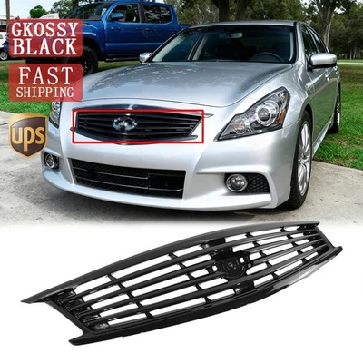 Rejilla de parachoques delantero para Infiniti G37 G25 2010-2013 Q40 sedán de 4 puertas pintado negro Foto 1 de 4