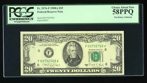 DBR 1988-A $20 FRN Atlanta Fr. 2076-F PCGS 58 PPQ Serial F03752769A - Picture 1 of 2