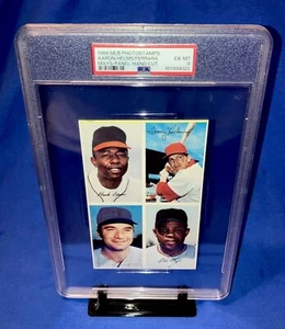 1969 Willie Mays Hank Aaron PSA 6 POP1 Rare Vs Topps RC MLB Photostamps HOF Card - Picture 1 of 3
