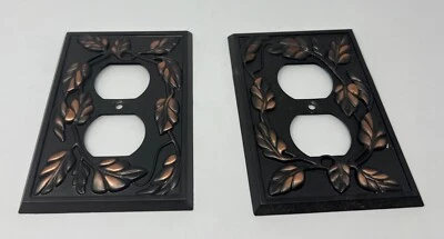 Lote de 2 cubiertas de salida de hojas AmerTac bronce cobre aspecto Foto 1 de 4