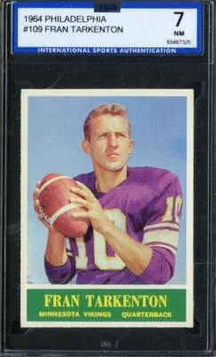 1964 PHILADELPHIA #109 FRAN TARKENTON ISA 7 VIKINGS HOF NICELY CENTERED *ADT5694 - Image 1 of 2