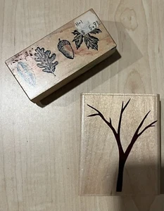 Mounted Stamp Lot X2 Tree Themed Scrapbooking Paper Craft Greeting Cards - Picture 1 of 4