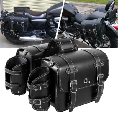 Motorcycle Side Saddle Bags for Yamaha V-Star XVS 650 1100 Custom Silverado - Image 1 of 4