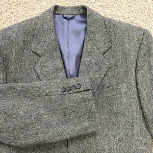 DONEGAL TWEED sport coat blazer 40R 100% wool green heather fleck Ireland - Picture 1 of 15