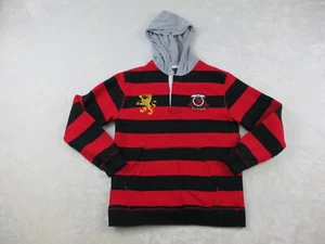 Tommy Hilfiger Sweater Boys Large Red Striped Crest NYC Flag Hooded Kids Youth - Picture 1 of 11