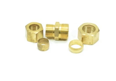5/8 - 1/2 OD Compression Copper Tube Union Straight Joiner Fitting Air Gas Water - Image 1 of 4