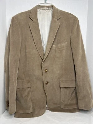 Chaqueta Blazer Vintage Marrón Pana Sencillo Pecho Dos Botones Talla 42L Foto 1 de 4