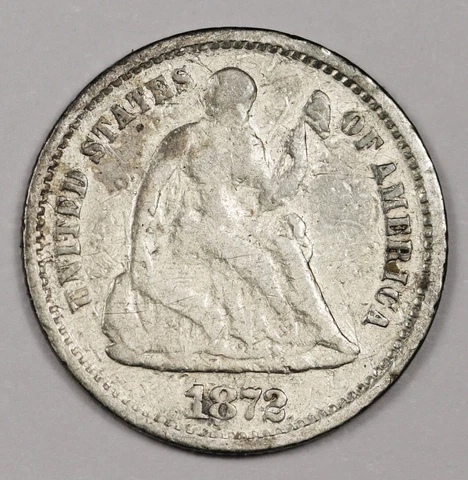 1872-s Liberty Seated Half Dime.  Better Grade.  161349 Cover