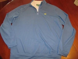 Peter Millar Masters Blue Houndstooth 1/4 Zip Golf Pullover Augusta National L - Bild 1 von 4