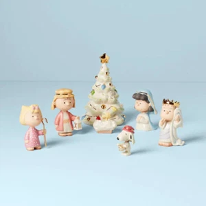 Lenox China Peanuts THE CHRISTMAS PAGEANT - Nativity - 7 Piece Set - N/O - Picture 1 of 1