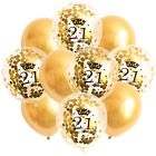 21. Geburtstag Set Luftballons Gold Konfetti Metallic Happy-Birthday Ballon Deko