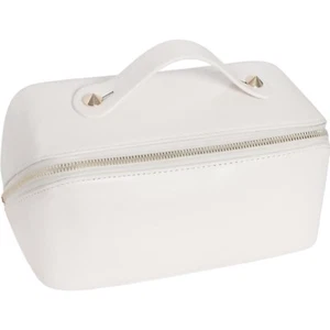 Travel Cosmetic Organizer Makeup Bag with Zipper Pockets PU Leather Large White - Picture 1 of 4
