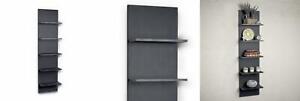 Danya B. FF5120 Decorative Wall Mount Vertical Shelving Unit – Modern Black 