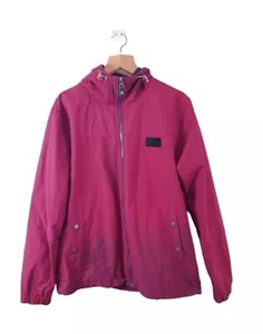 Vintage Bench Red Hooded Full Zip Jacket L Coat Padded Winter Logo Y2K - Picture 1 of 12
