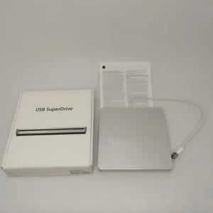 Genuine Apple USB SuperDrive Model A1379 Silver DVD/CD Mac - Used once VGC - Afbeelding 1 van 24