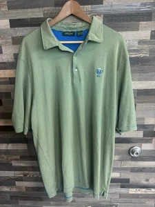 Bobby Jones Golf Polo Shirt XL Blue Green Stripe Trophy Logo Pima Cotton Peru - Picture 1 of 7