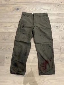 Carhartt Original Fit B151 Canvas Arbeitshose 36x30 grün schmerzfleckig  - Bild 1 von 8
