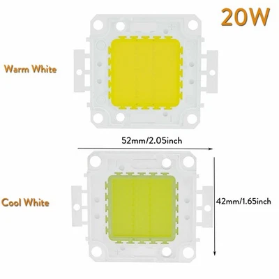 LED Chip High Power 10W 20W 30W 50W 70W 100W Kaltweiß Warmweiß Licht 12V 36V - Bild 1 von 4