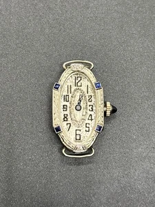 Women's ANTIQUE 1920's 18K GOLD Watch. Platinum Top. Diamonds/Sapphires - Picture 1 of 4