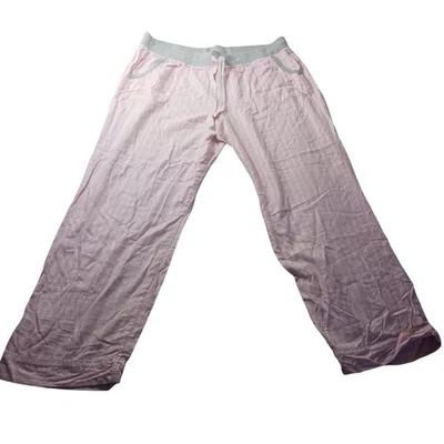 Брюки для сна в полоску Victoria's Secret XL розовые серые на талии пижамные низы - Изображение 1 из 4