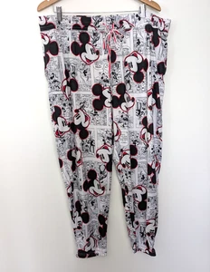 Disney Womens Mickey Mouse Sleep Lounge Pants Wear Size 2X Black White Red - Picture 1 of 7