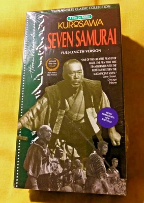 Akira Kurosawa's Full Version 2 Vhs Set SEVEN SAMURAI Factory Sealed Subtitles - Image 1 of 4