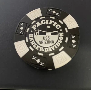 Honolulu, Hawaii Pacific Harley USS Arizona Poker Chip / Black & White  - Picture 1 of 3