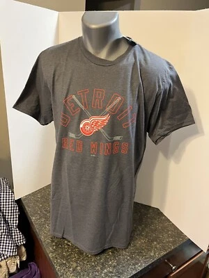 Detroit Red Wings NHL Men’s T-Shirt Gray Large Cotton Poly - NWT - Athletic Cut - Image 1 of 4