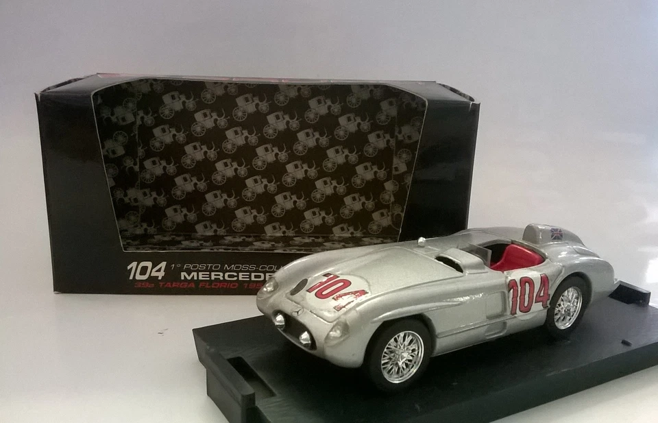 BRUMM 1:43 DIE CAST AUTO MERCEDES 300 SLR # 104  39 TARGA FLORIO 1955  ART S034 - Immagine 1 di 1