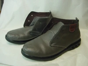 GREY MEN'S LEATHER SHOES - SIZE 44 - UNKNOWN BRAND - Picture 1 of 4