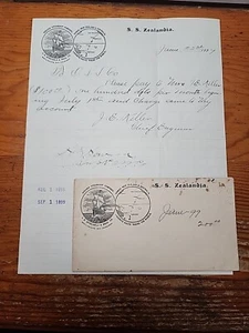 1899 S.S. Zealandia Steamship Letter Signed Chief Engineer + Envelope RRP 771 - Picture 1 of 5