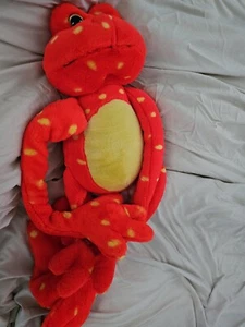 Classic Toy Co. Orange and yellow Velcrohand Frog Plush R345 kids fluffy long ar - Picture 1 of 4