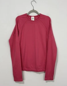 Athleta Girl Power Up Top L 12 Pink Long Sleeve Thumb Holes Crew Neck T Shirt - Picture 1 of 8