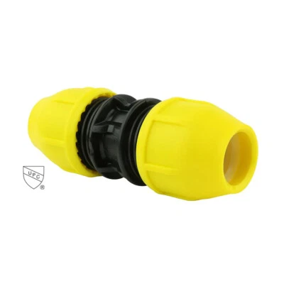 1-1/4 in. IPS DR 11 Underground Yellow Poly Gas Pipe Coupler - Image 1 of 4