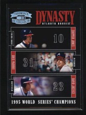 CHIPPER JONES/ MADDUX/ JUSTICE THROWBACK THREADS DYNASTY #/100 AG3878