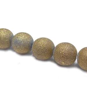 Glasperlen Stardust ca. 8 mm Farbe Bronze antik ca. 70 Perlen nenad-design  - Bild 1 von 7