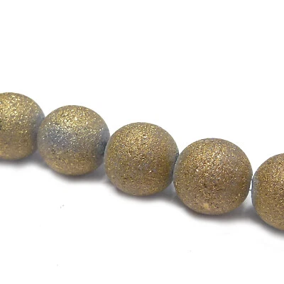 Glasperlen Stardust ca. 8 mm Farbe Bronze antik ca. 70 Perlen nenad-design  - Bild 1 von 4